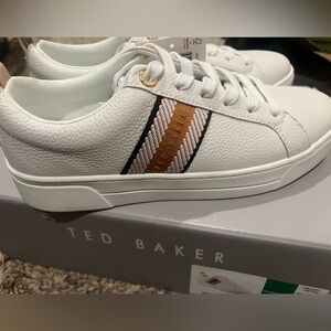Ted Baker Women's Leather Sneakers Shoes Pink/White Size 7.5